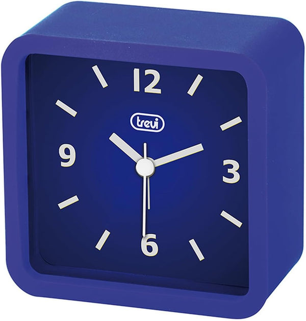 SL 3820 Alarm Clock, Large Dial, Rubberized Finish, Shockproof Silicone Cover, Silent Sweep Movement, Blue
