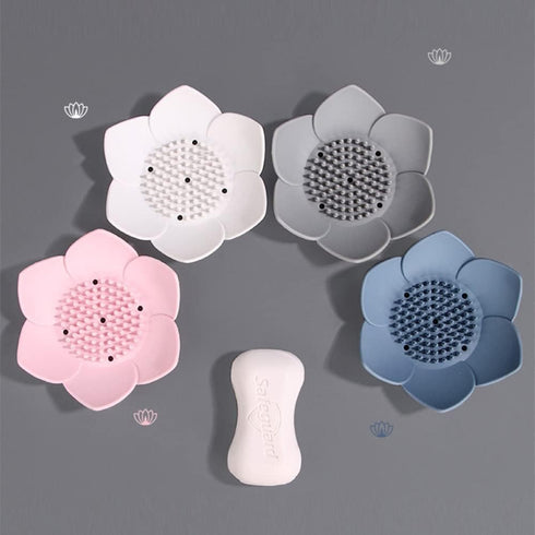 Counter, (4 Pack, Silicone Soap Dishes with Draining. Bathroom Bar Soap Holder for Shower. Soap Tray for Kitchen Sink.