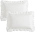 Set 2, 20" 30", KKJIAF Ruffle Pillow Cases Queen Size of Ruffled Pillow Covers with Envelope Closure, Wrinkle Resistant