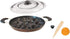 Satre Online Non-Stick Aluminium Appam Pan with Steel Lid, 12 Pits, Black & Silver