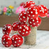 Set 10 (218-0114) Meyer Imports Red - Large Cotton Spun Mushrooms - of - Wonderful World of Spun Cotton Mushrooms!