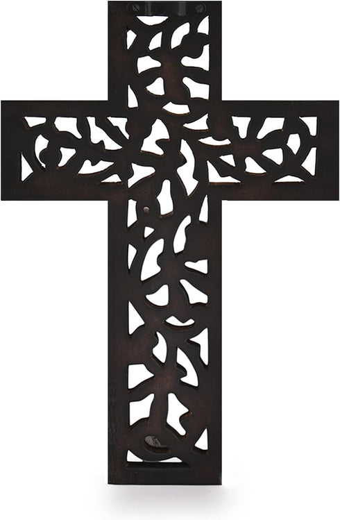 Nirvana Class Wooden Wall Hanging Cross, Handmade Antique Design for Home Living Room Décor Accessory