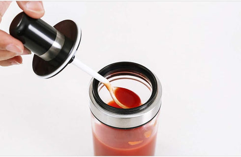 TENTA KITCHEN 3 High Borosilicate Glass Spice Jars, 8.45 oz, Airtight Cap, Premium Commercial Grade, Spoon and Lid