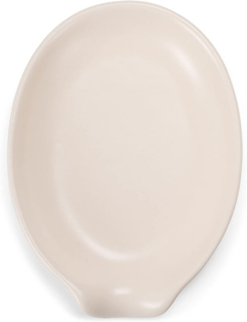 Nat & Jules Matte White Ceramic Oval Spoon Rest, 6 x 4 inch, Ideal for Everyday Use from Kitchen Counter