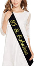 Mayin 85th Birthday Gold Tiara and '85 & Fabulous' Sash - Crystal Rhinestone Crown and Satin Sash for Celebration