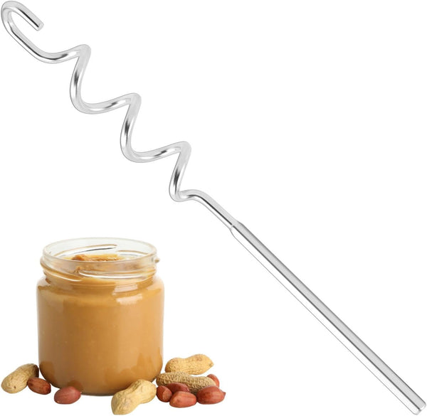 homfanseec Peanut Butter Stirrer Stainless Steel,Peanut Butter Mixer Hand Crank, Peanut Butter Stirrer