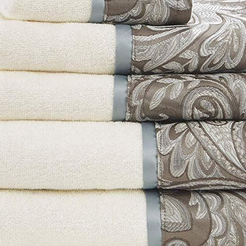 MP73-5310 6 Set 2 2 Madison Park - Aubrey Piece Jacquard for Bathroom, Bath Hand Towels, Washcloths, Spa Luxurious