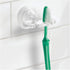 iDesign BPA-Free Plastic Bathroom Suction Toothbrush Holder, 2.75" x 2.25" x 2", Clear