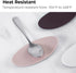 Carrotez Small Silicone Coffee Spoon Rest 2 pcs, Flexible Almond-Shaped Spoon Holder for Kitchen Utensil Rest