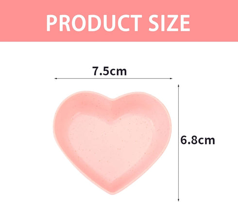 Pink Heart Bowl Set, Heart Shaped Candy Bowls 4Pcs, Ideal Valentine's Day Present for Salad, Soup, Snacks