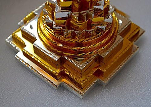 Sri Yantra, Meru Yantra, Sri Chakra in Brass Size 2" Inch - 3D, Spiritual Powers, Vaastu Dosh, Prosperity
