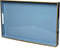 Spsyrine Blue Decorative Serving Tray with Handles, Elegant Plastic Coffee Table Tray