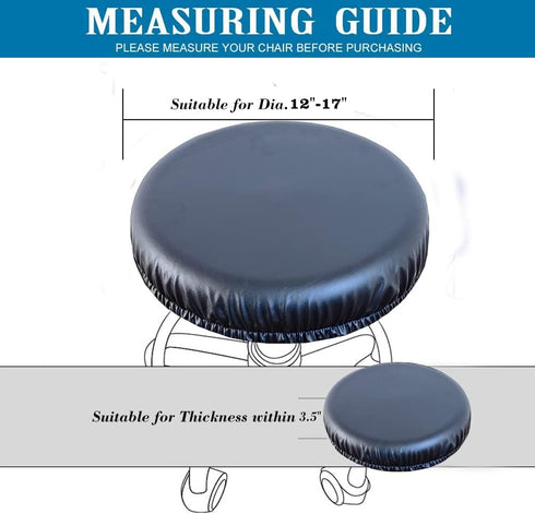 HFCNMY 4Pcs 12-17 Inch Stool Covers, Waterproof Stretch PU Round Bar Stool Covers, Protective Seating for Chair