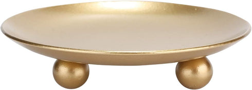 Iron Plate Candle Holder Set of 3, Gold Decorative Pillar Candle Stand for Wax Candles
