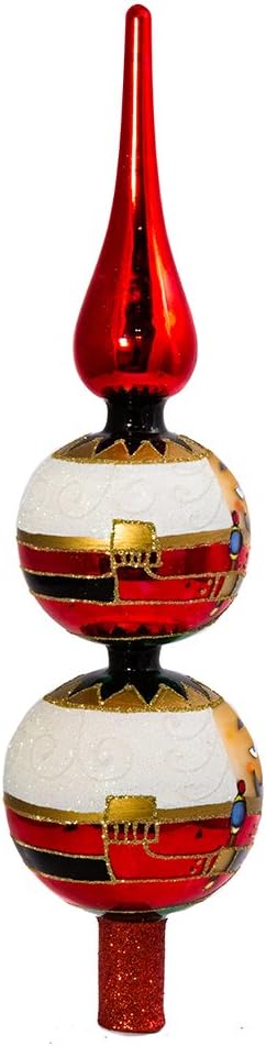 Kurt Adler Glass Nutcracker Treetop, 13-Inch