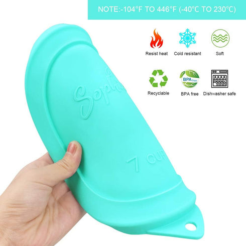 Sophico Round Silicone Storage Cover Lids - Replacement for Anchor Hocking and Pyrex 7402-PC 6/7 Cup Glass Bowls