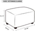 Easy-Going 100% Dual Waterproof Stretch Ottoman Cover - X Large, Dark Gray, Soft Slipcover for Living Room