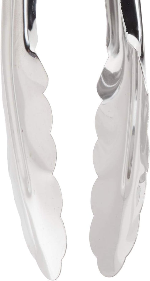 Chef Craft Set of 2 Stainless Steel Clam Shell Food Service Tongs, 9" & 12", Dishwasher Safe, Silver
