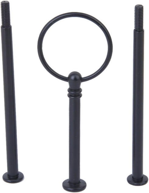 Metal 3 Tier Cake Stand - 13 Inch Round Handle Cake Plate Stand with Heavy Plate Handle Fittings (Black)