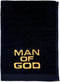 Swanson Christian Products Black Hand Towel Man of God with Gold Embroidery, Pastor Appreciation Gift, Face Towel
