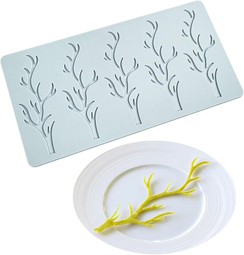TUKE Tuile Mold 3D Branch Molds, Silicone Fondant Molds for Baking, Polymer Clay, Sugar Craft Dessert Cupcake Decorating