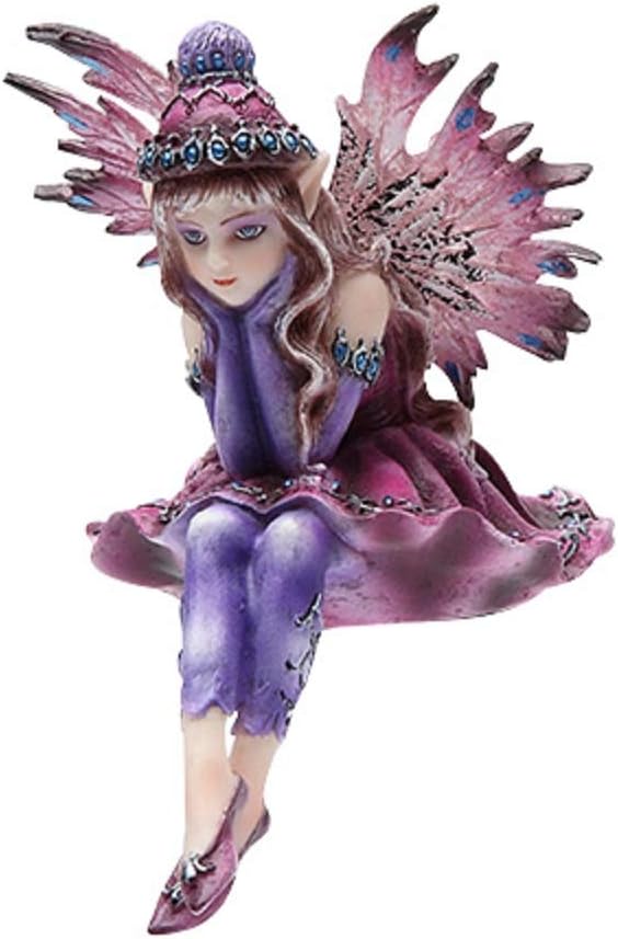 4 Inch Winter Wonderland Pink Fairy Sitters Statue Figurine