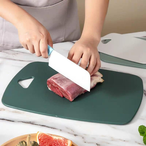 Plastic Cutting Board Set of 3, Thick Chopping Boards for Kitchen, Easy Grip Handle, Dishwasher Safe, Green