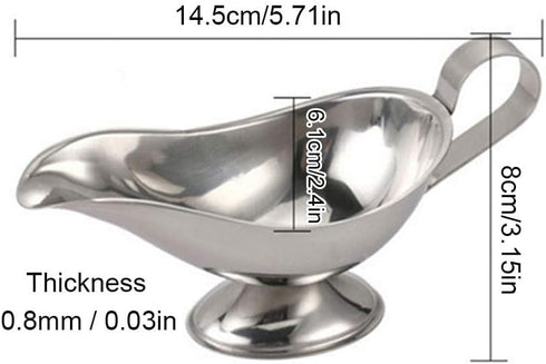 Stainless Steel 3 OZ Gravy Boat Juice Bucket Dish, 3 Pack