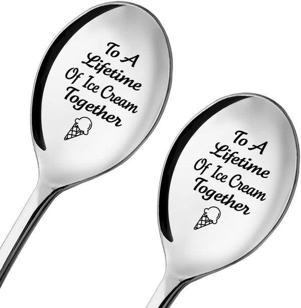 ZBBFSCSB To A Lifetime of Ice Cream Together - 2 Pcs Spoon Set,