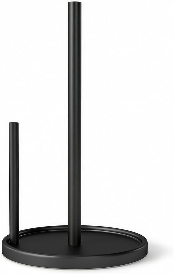 Jesginboo Paper Towel Holder Countertop, Black Kitchen Paper Towels Holder, Paper Roll