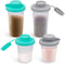 Sophico Small Salt and Pepper Shakers Set - 4.5oz Mini Spice Shaker with Moisture Proof Silicone Lids (Mint & Grey)