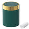 Mini Trash Can with Lid, Cute Metal Desktop Recycling Bin for Tabletop and Countertop Use, Dark Green