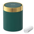 Mini Trash Can with Lid, Cute Metal Desktop Recycling Bin for Tabletop and Countertop Use, Dark Green