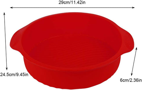 11.42 Inch Silicone Cake Molds, Quick Release Baking Pan for Layer Cakes and Cheese Cakes, Red