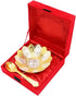 NOBILITY Gold & Silver Plated Bowl Spoon Set, Dessert Serving Sets for Wedding Gifts