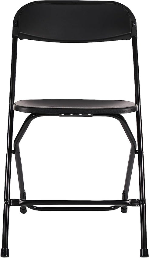 Commercial 650lb Set BTEXPERT Black Plastic Folding Chair Steel Frame High Weight Capacity Event Chair Lightweight
