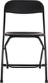 Commercial 650lb Set BTEXPERT Black Plastic Folding Chair Steel Frame High Weight Capacity Event Chair Lightweight
