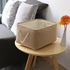 TheWarmHome Decorative Basket Rectangular Fabric Storage Bin with Handles for Clothes (Beige)