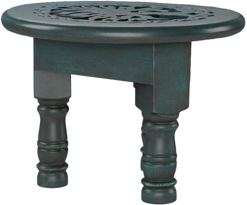6-Inch 4.25-Inch Rustic Green Round Tree of Life Altar Table | Diameter, Height