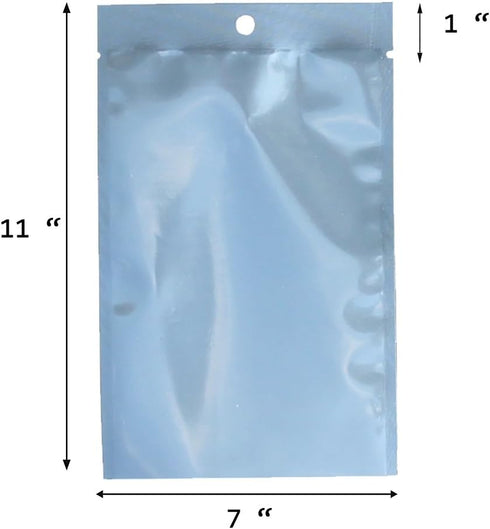 AwePackage Clear Silver Flat Pouch Zipper Bag for Homemade Jerky (100, 7x11", 10oz)