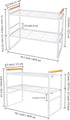 Kitchen Counter Shelf, 2 Tier Space Saving Organizer with Wood Handle, 16.1 x 8.3 x 12.8 Inches (White)