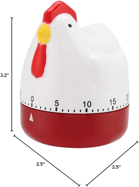 Alinory Chicken Timer, Lovely Chicken Timer Mechanical Kitchen Cooking Alarm Clock for Home Decor Timing Reminder
