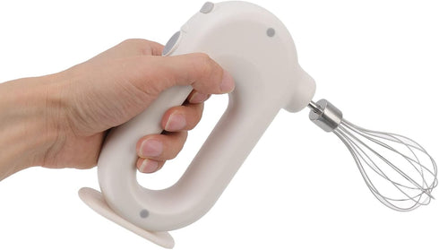 Wynboop Electric Hand Mixer, Mini Household Cordless Frother, Automatic Eggbeater, Double Stick Beer Foam Maker, White,