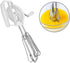 Egg Whisk, Manual Stainless Steel Hand Mixer with Double Wheel Design and Rotation Handle, White