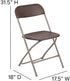 2 Pack 650LB Flash Furniture Hercules Series Plastic Folding Chair - Brown - Weight Capacity Comfortable Event