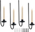 YUWENG Wall Candle Holder Set of 4, Modern Candle Sconces Wall Mount Metal