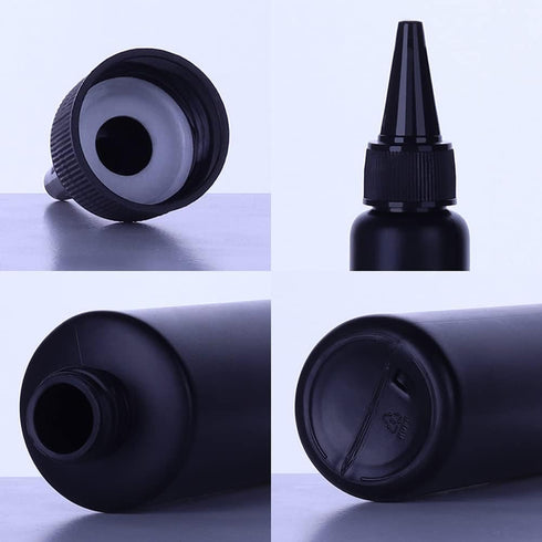 NANSHINE 10pcs 60ml Black Plastic Squeeze Dispensing Bottles for DIY Crafts, Glue, Liquids