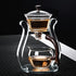 Set Set (6 RORA Lazy Kungfu Glass Tea Semi Automatic Drip Rotating with Infuser Glass Teapot cups)