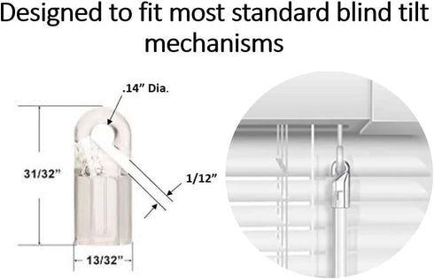 New Blind Wand/Rod - Color Clear, High Strength (12" Hook 2 Pack)