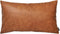 Faux Leather Lumbar Throw Pillow Cover 12x20, Decorative Cognac Brown Accent Cushion for Bedroom Living Room
